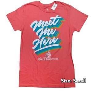 NWT Disney World "Meet Me Here" Coral Tee
